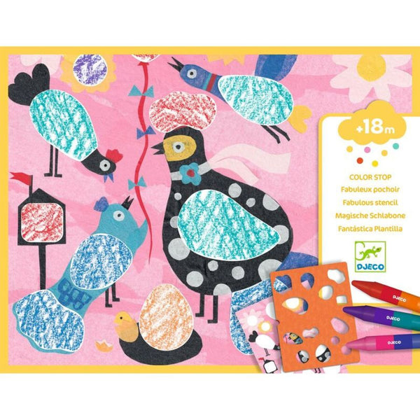 Djeco Birdie & Co Colouring Set for Toddlers | KidzInc Australia