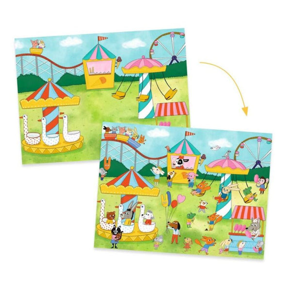 Djeco Party Time 100 Decals & 3 Backgrounds - Creative Storytelling Fun | KidzInc Australia 3