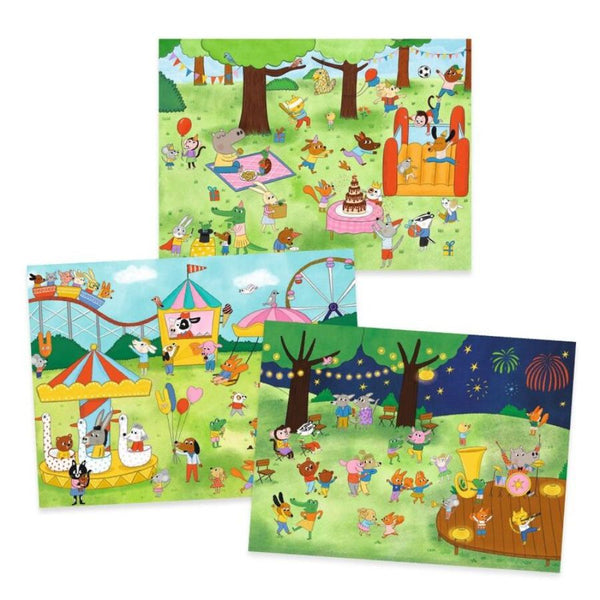 Djeco Party Time 100 Decals & 3 Backgrounds - Creative Storytelling Fun | KidzInc Australia 2