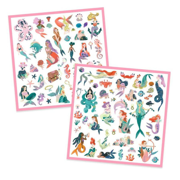 Djeco Sparkly Mermaids Metallic Sticker Set | KidzInc Australia 2