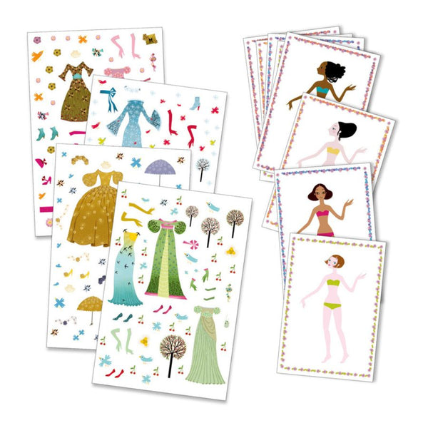 Djeco Dresses Through Seasons Stickers And Paper Dolls | KidzInc Australia 4