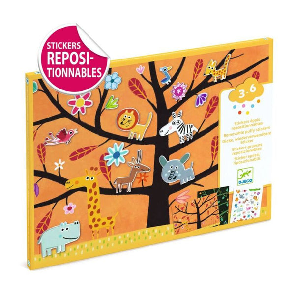 Djeco Tree Climb 30 piece Reusable Puffy Stickers Set for Kids | KidzInc Australia