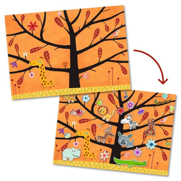 Djeco Tree Climb 30 piece Reusable Puffy Stickers Set for Kids | KidzInc Australia 3