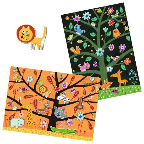 Djeco Tree Climb 30 piece Reusable Puffy Stickers Set for Kids | KidzInc Australia 2