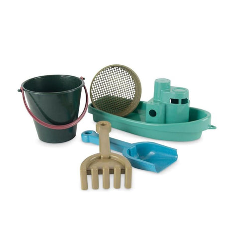 Dantoy Blue Marine Toys Boat and Sand Set with Cotton Net | Beach Toys | KidzInc Australia