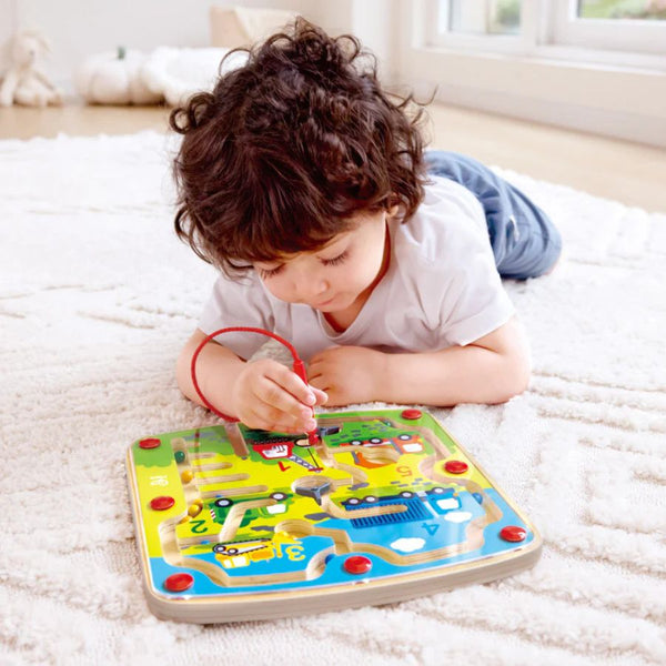 Hape Construction & Number Maze – Early Learning Magnetic Game | KidzInc Australia 2