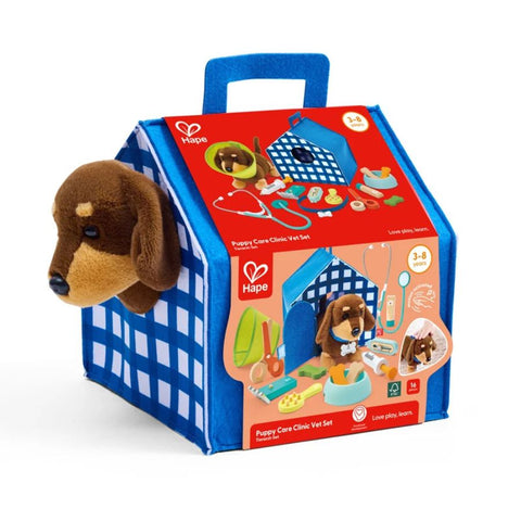Hape Puppy Care Clinic Vet Set | Toy Vet Kit | Ages 3+ | KidzInc Australia