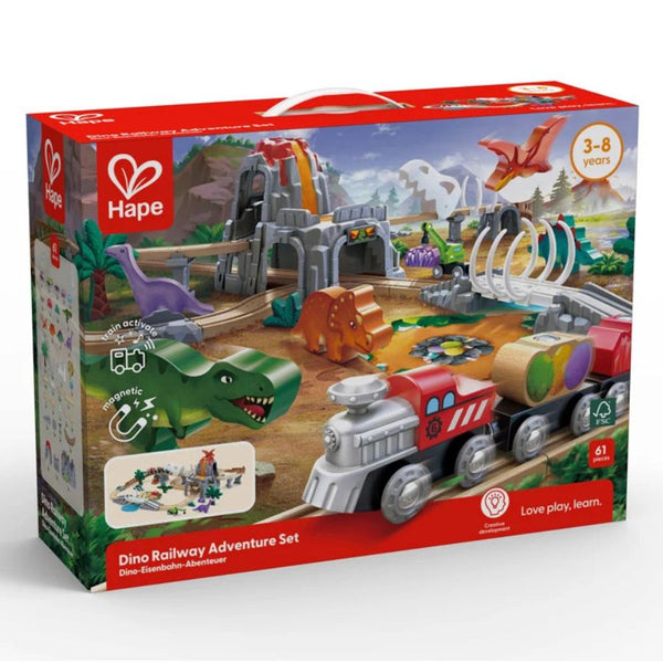 Hape Dino Railway Adventure Set – Wooden Train | KidzInc Australia