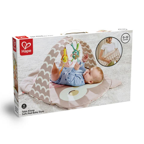 Hape Owl Bed Oscar Baby Gym – Soft Play Mat with Teether & Rattle | KidzInc Australia