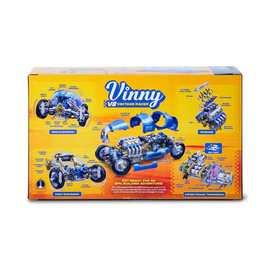 Johnco Vinny V8 Vintage Racer | STEM Car Building Kit | KidzInc Australia 3