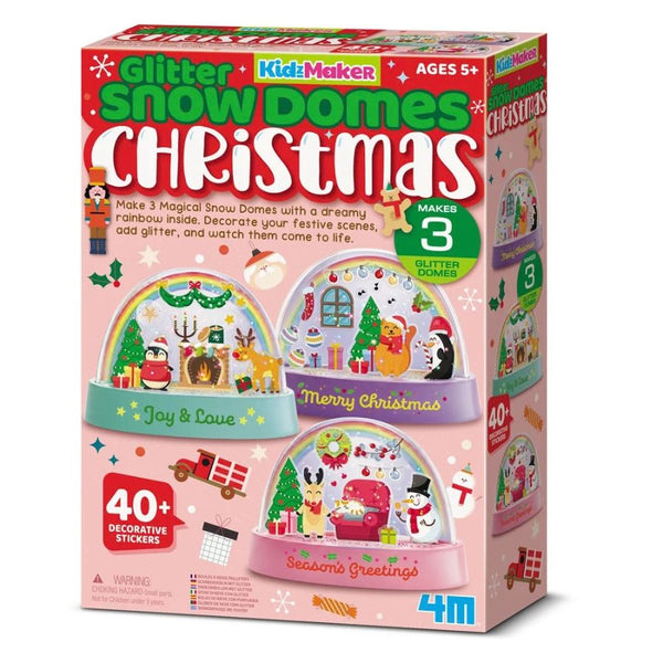 4M Glitter Snow Domes Christmas Craft Kit | Ages 5+ | KidzInc Australia