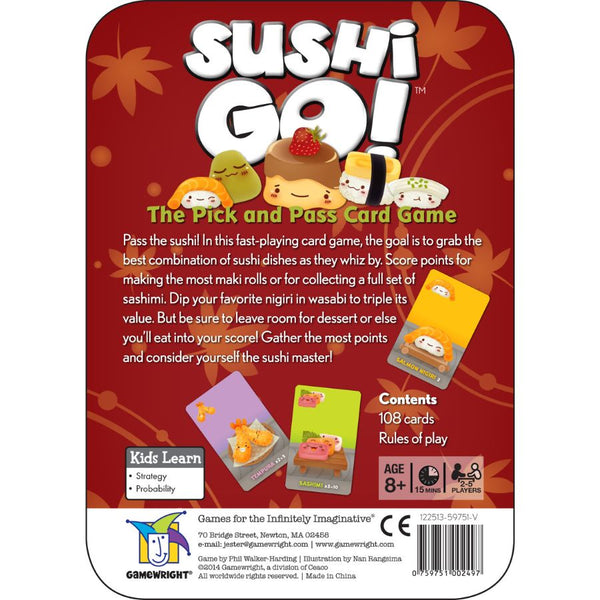 Sushi Go! Card Game by Gamewright | Fast-Paced Family Fun in a Tin | KidzInc Australia 3