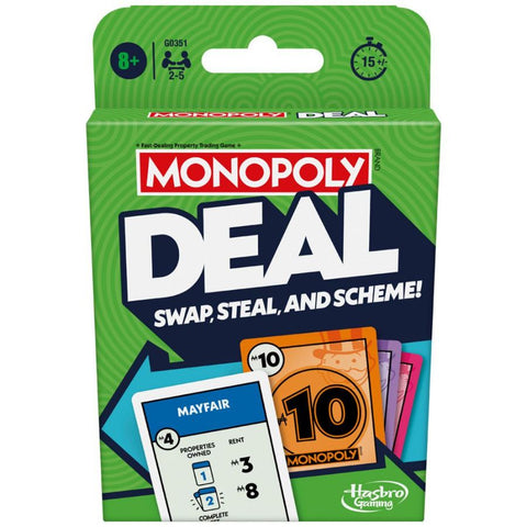 Hasbro Monopoly Deal | Fast Family Card Game of Strategy & Fun | KidzInc Australia