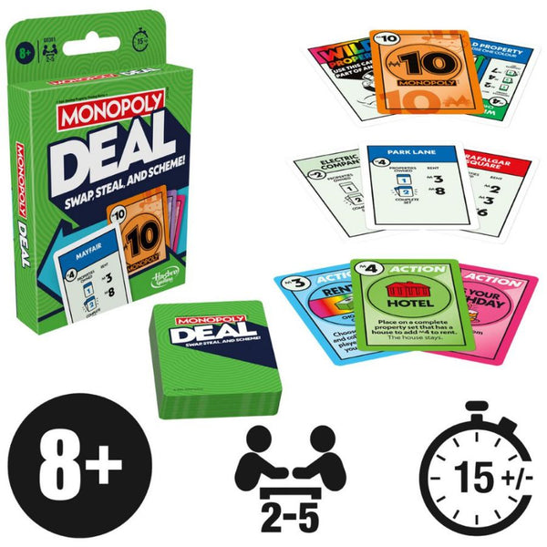 Hasbro Monopoly Deal | Fast Family Card Game of Strategy & Fun | KidzInc Australia 2
