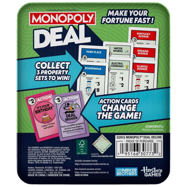 Monopoly Deal Card Game in Collectible Tin – Fun Family Strategy Fun | KidzInc Australia 4