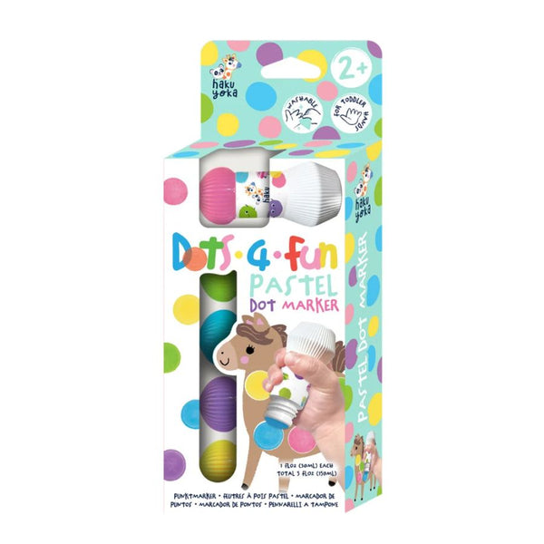 Haku Yoka Dots 4 Fun Pastel Dot Markers | Toddler Art 2 Years + | KidzInc Australia