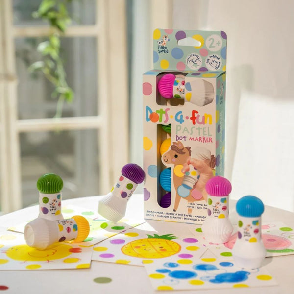 Haku Yoka Dots 4 Fun Pastel Dot Markers | Toddler Art 2 Years + | KidzInc Australia 3
