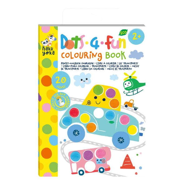 Haku Yoka Dots 4 Fun Colouring Book Transportation | Ages 2 Years + | KidzInc Australia