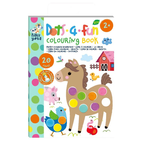 Haku Yoka Dots 4 Fun Colouring Book Farm | Toddlers 2+ | KidzInc Australia
