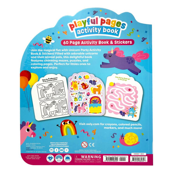 Ooly Unicorn Party Activity Book – 60 Fun Pages + Stickers for Kids | KidzInc Australia 5