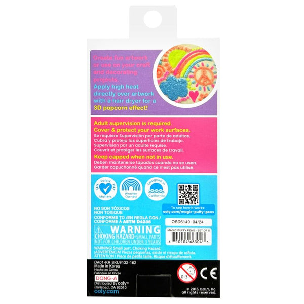 Ooly Magic Puffy Pens – 6 Neon Colours | 3D Art Pens for Kids | KidzInc Australia 6