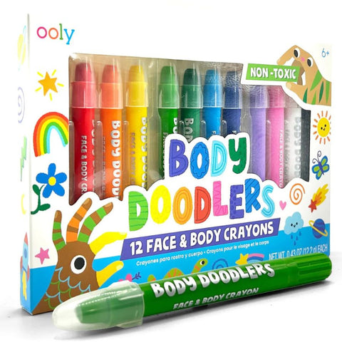 Ooly Body Doodlers – 12 Face & Body Markers for Kids 4 Years + | KidzInc Australia