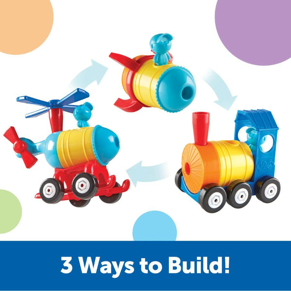 Learning Resources 1-2-3 Build It! Rocket-Train-Helicopter | KidzInc Australia 4