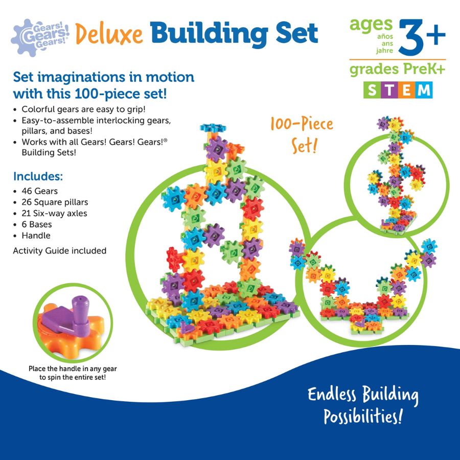 Learning Resources Gears! Gears! Gears! Deluxe Building Set 100 Pieces