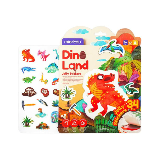 mierEdu Jelly Stickers Dino Land – Reusable Dinosaur Play Set | KidzInc Australia 3