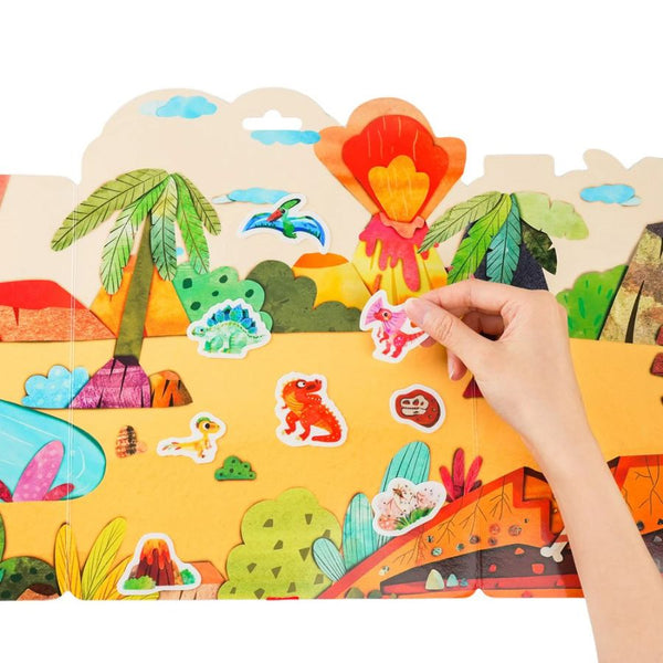 mierEdu Jelly Stickers Dino Land – Reusable Dinosaur Play Set | KidzInc Australia 2