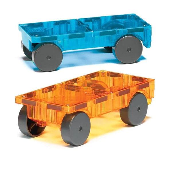 Magna-Tiles Cars 2 Piece Expansion Set Blue and Orange | KidzInc Australia 2