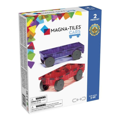 Magna-Tiles Cars 2 Piece Expansion Set Purple and Red | KidzInc Australia