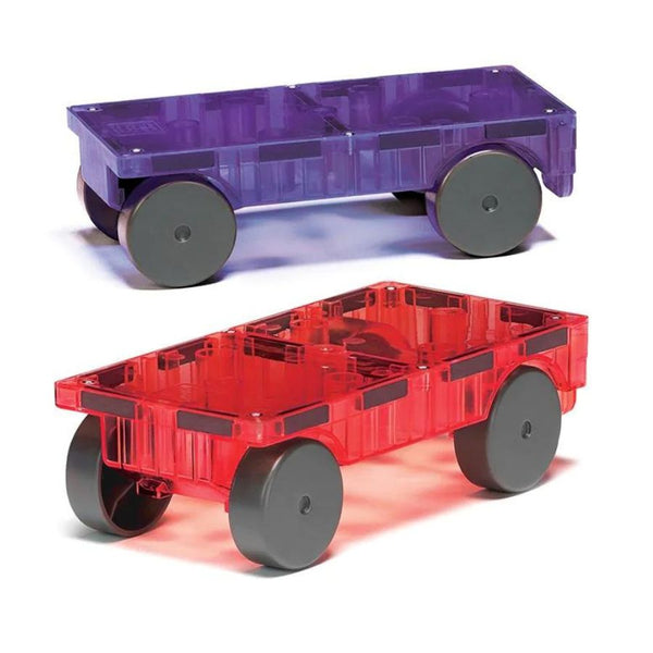Magna-Tiles Cars 2 Piece Expansion Set Purple and Red | KidzInc Australia 3