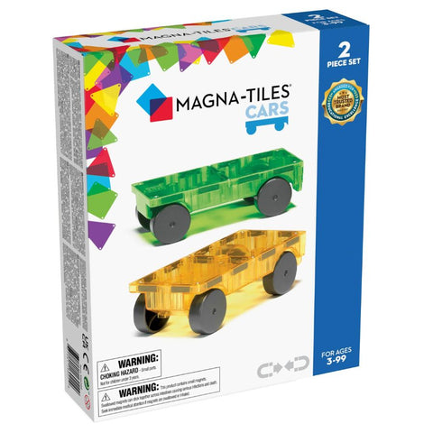 Magna-Tiles Cars 2 Piece Expansion Set Green and Yellow | KidzInc Australia