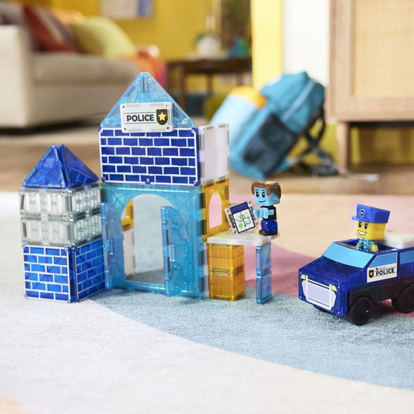 Magna-Tiles Police Station 35 Pieces | Action-Packed Magnetic Play Set | KidzInc Australia 2