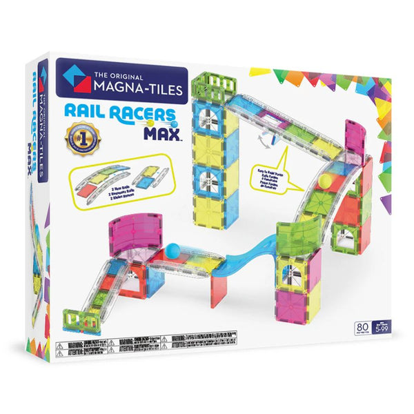 Magna-Tiles Rail Racers Max | 80-Piece Magnetic Track Set | KidzInc Australia