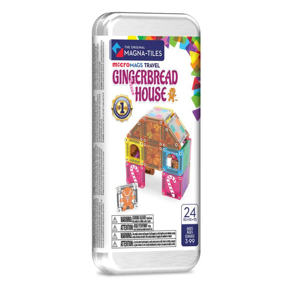 Magna-Tiles microMAGS Gingerbread House Travel Set 24 Pc | Ages 3+ | KidzInc Australia