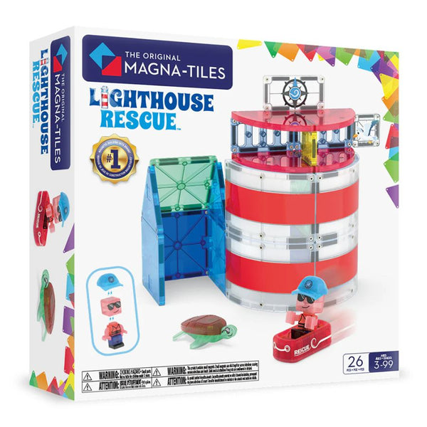Magna-Tiles Lighthouse Rescue 26 Pieces | Magnetic Tile Coastal Set | KidzInc Australia