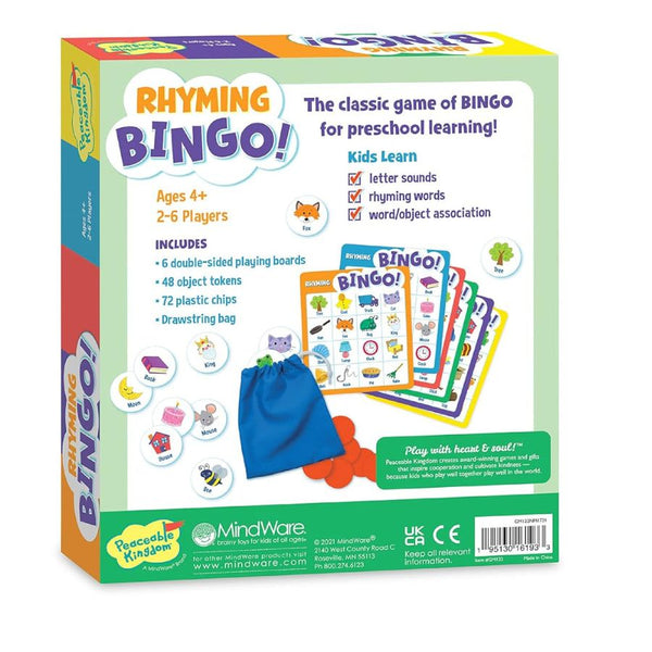 Peaceable Kingdom Rhyming Bingo Board Game | Educational Game for Kids | KidzInc Australia 3