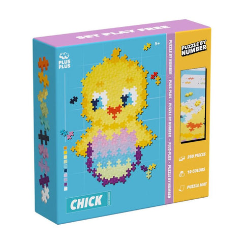 Plus-Plus - Puzzle By Number Chick 250 Pieces | Creative Mosaic Fun | KidzInc Australia