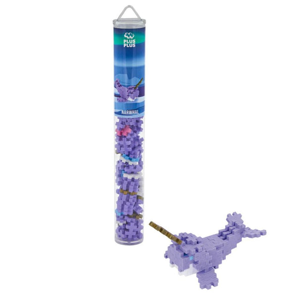 Plus-Plus Narwhal Building Blocks | 100 Piece Tube | KidzInc Australia