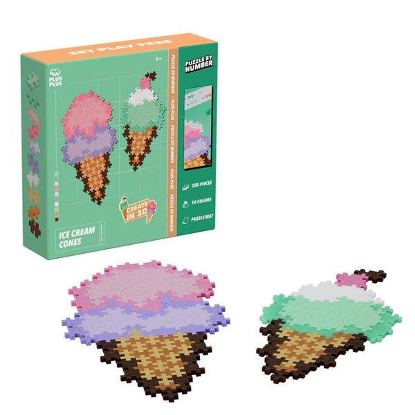 Plus-Plus Puzzle by Number Ice Cream Cones  250 Piece Set | KidzInc Australia 3