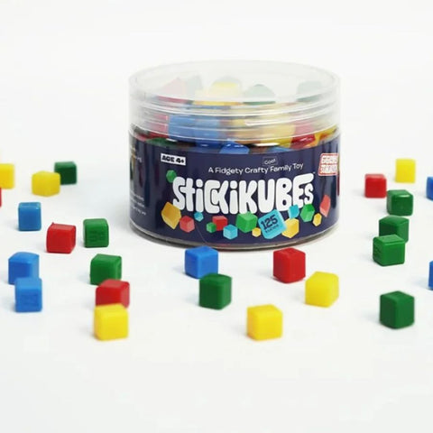 Komarc StickiKubes Original Tub – 125 Reusable Building Cubes | KidzInc Australia
