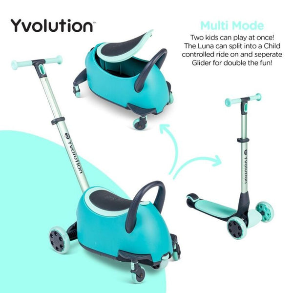 Yvolution Glider Luna 5-in-1 Scooter & Ride-On Green | KidzInc Australia