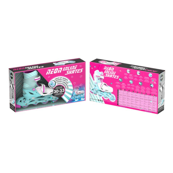 Yvolution Neon Inline Skates | Teal & Pink Adjustable Kids Skates | KidzInc Australia 2