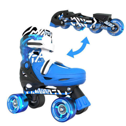 Yvolution Neon Combo Skates | Adjustable Blue Light-Up Skates for Kids | KidzInc Australia