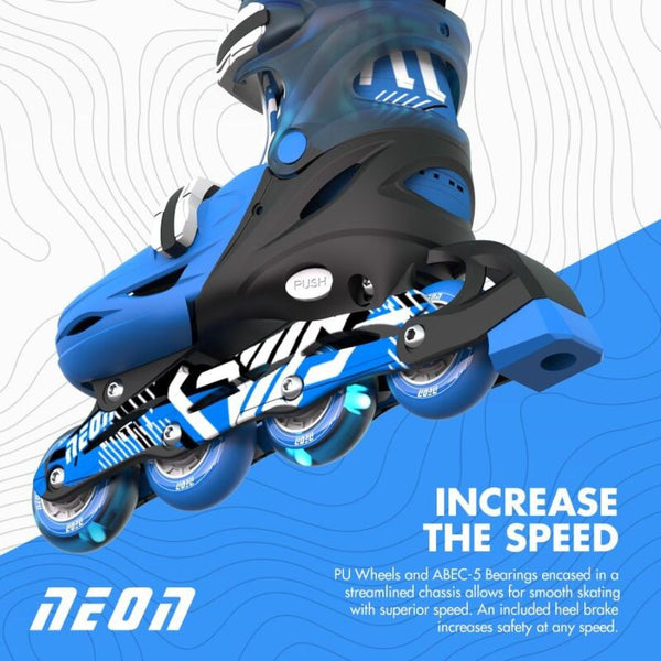 Yvolution Neon Combo Skates | Adjustable Blue Light-Up Skates for Kids | KidzInc Australia 5