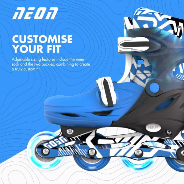 Yvolution Neon Combo Skates | Adjustable Blue Light-Up Skates for Kids | KidzInc Australia 4