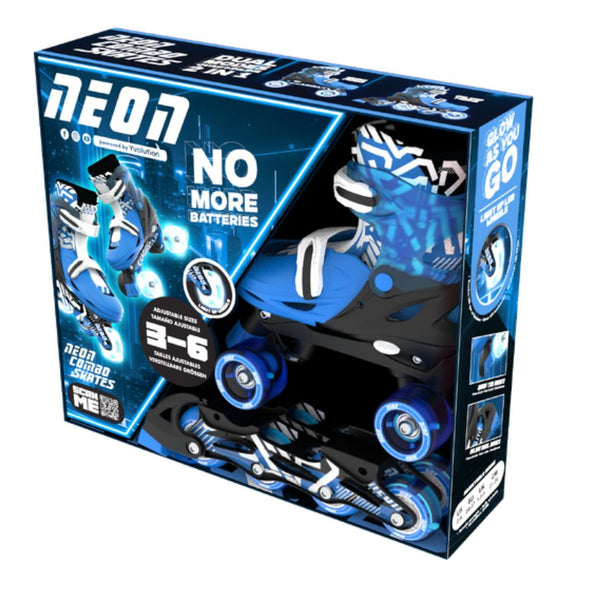 Yvolution Neon Combo Skates | Adjustable Blue Light-Up Skates for Kids | KidzInc Australia 2