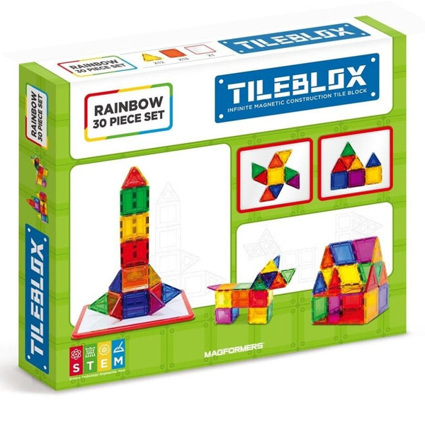 Tileblox Rainbow 30 Piece Set  Magnetic Tiles by Magformers | KidzInc Australia 6